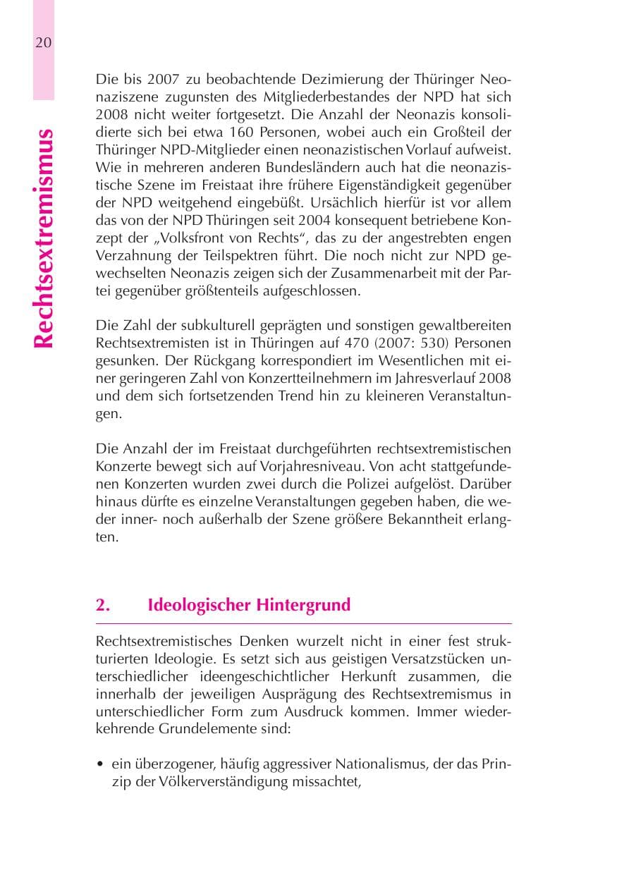Seite 21 des Verfassungsschutzbericht 2008 Thüringen