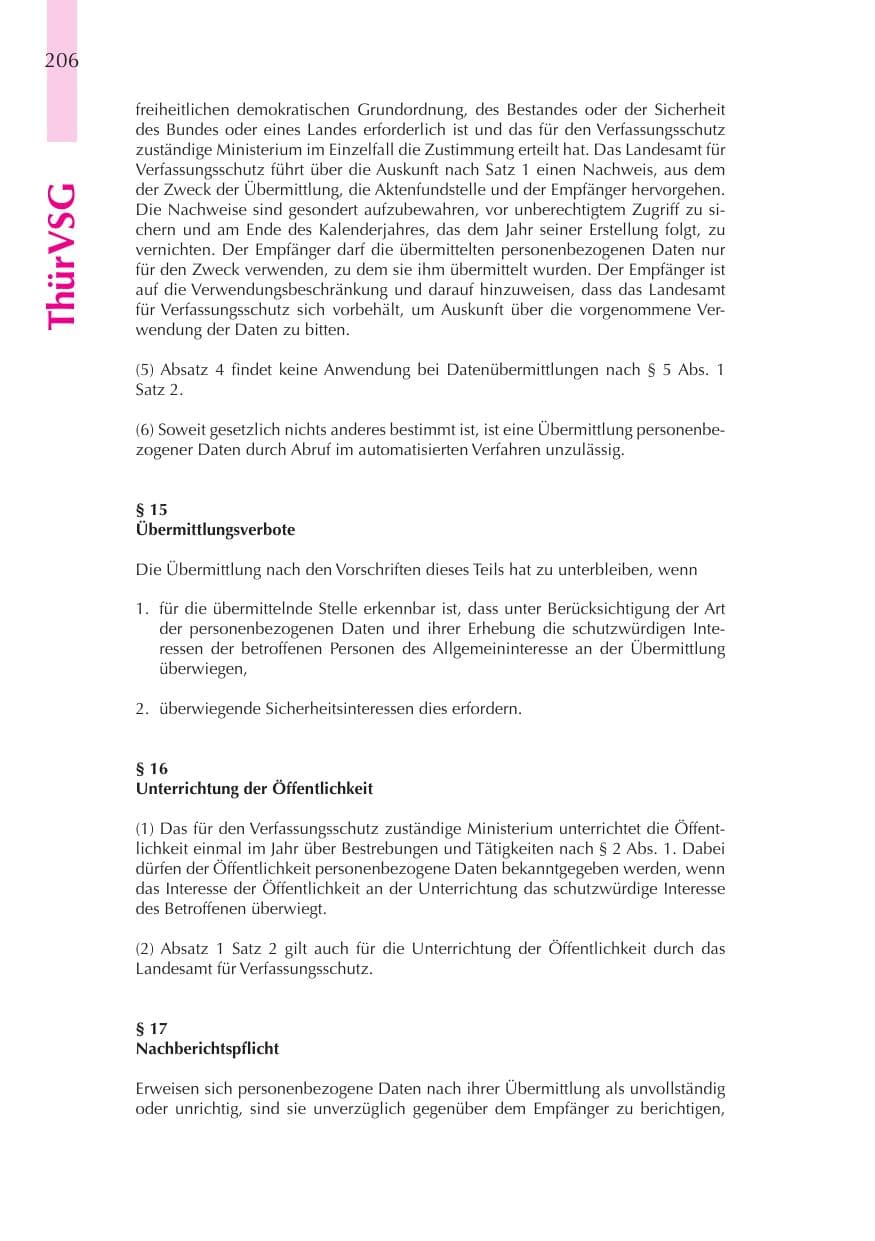 Seite 207 des Verfassungsschutzbericht 2008 Thüringen