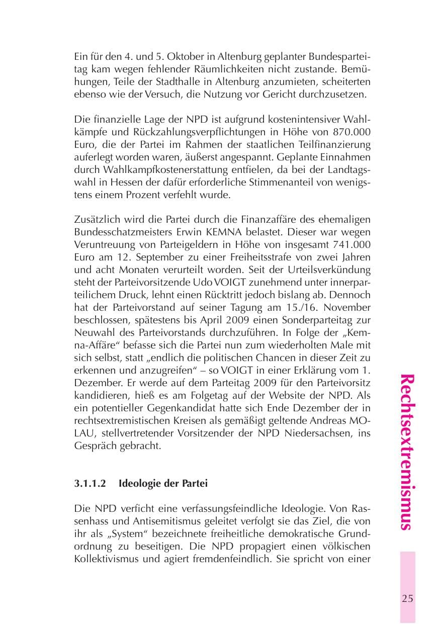 Seite 26 des Verfassungsschutzbericht 2008 Thüringen