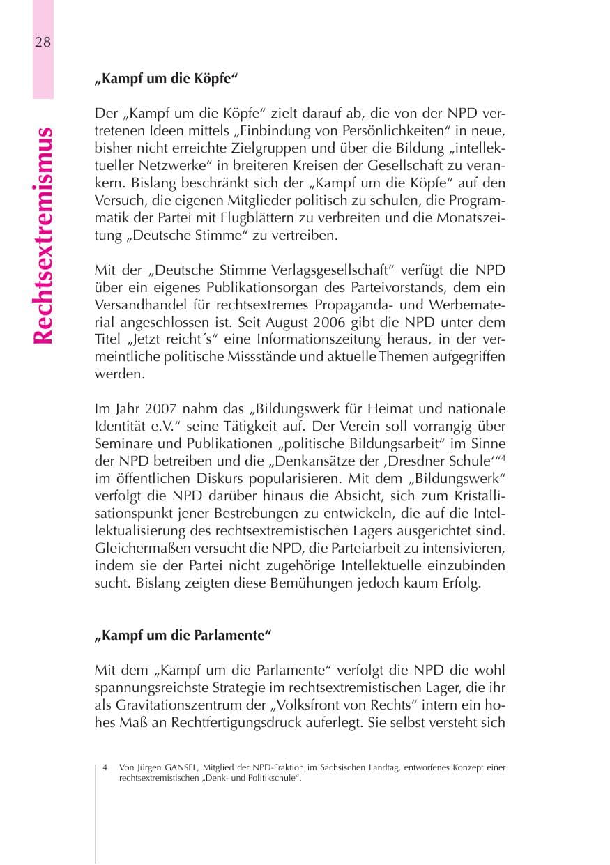 Seite 29 des Verfassungsschutzbericht 2008 Thüringen