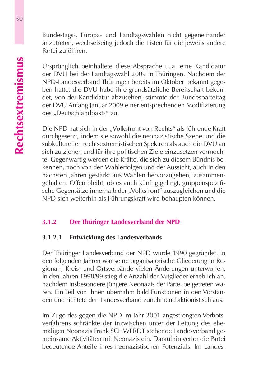 Seite 31 des Verfassungsschutzbericht 2008 Thüringen