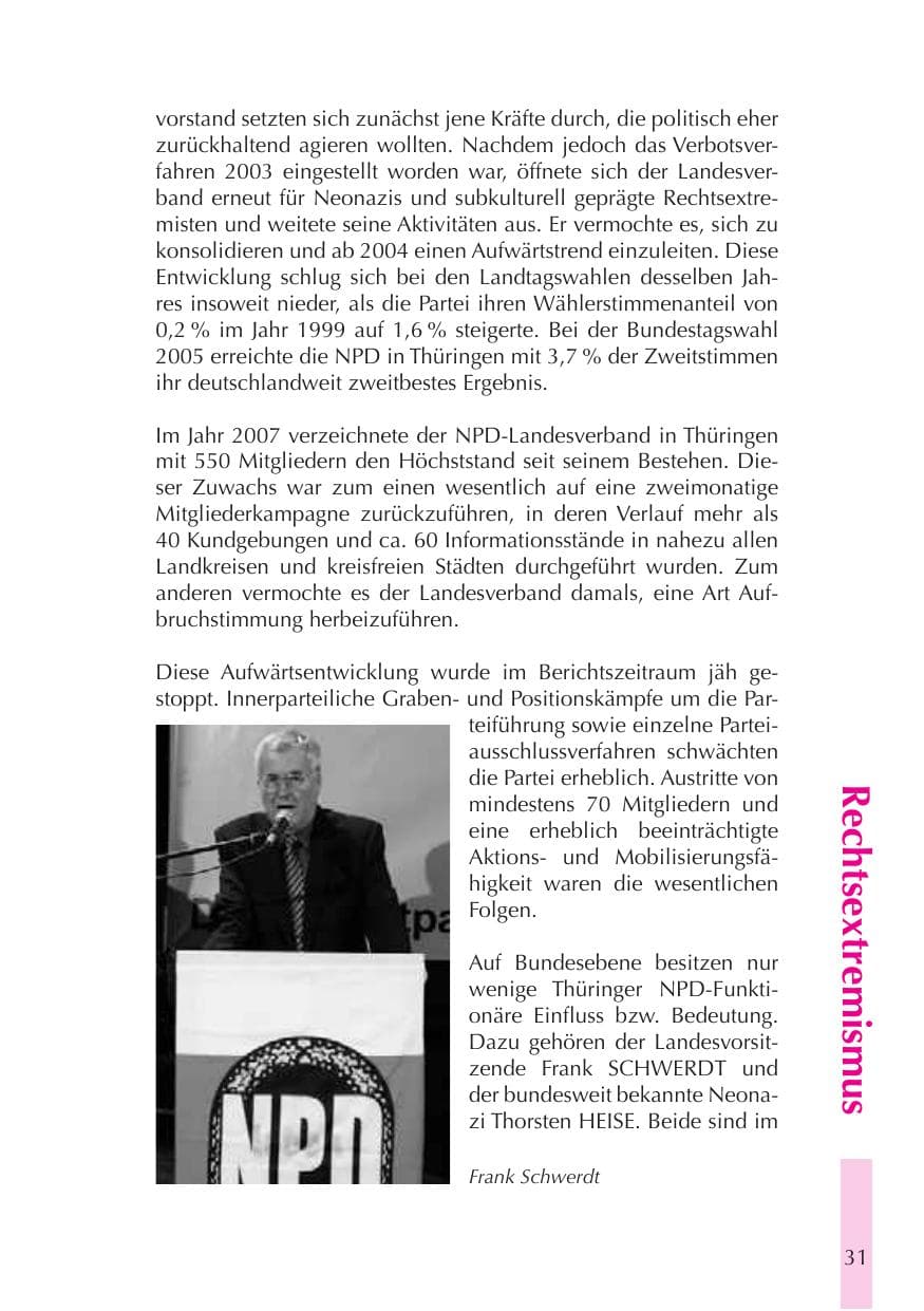 Seite 32 des Verfassungsschutzbericht 2008 Thüringen