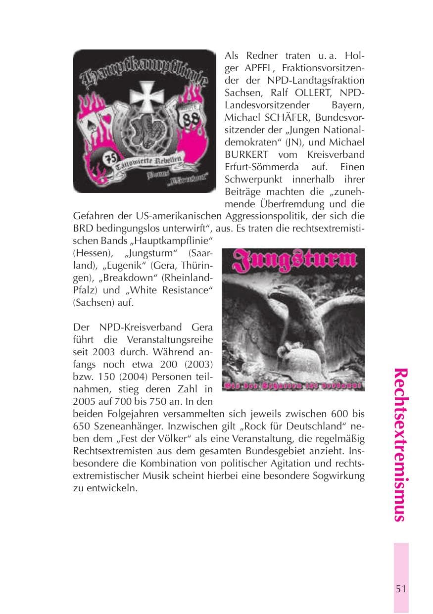 Seite 52 des Verfassungsschutzbericht 2008 Thüringen