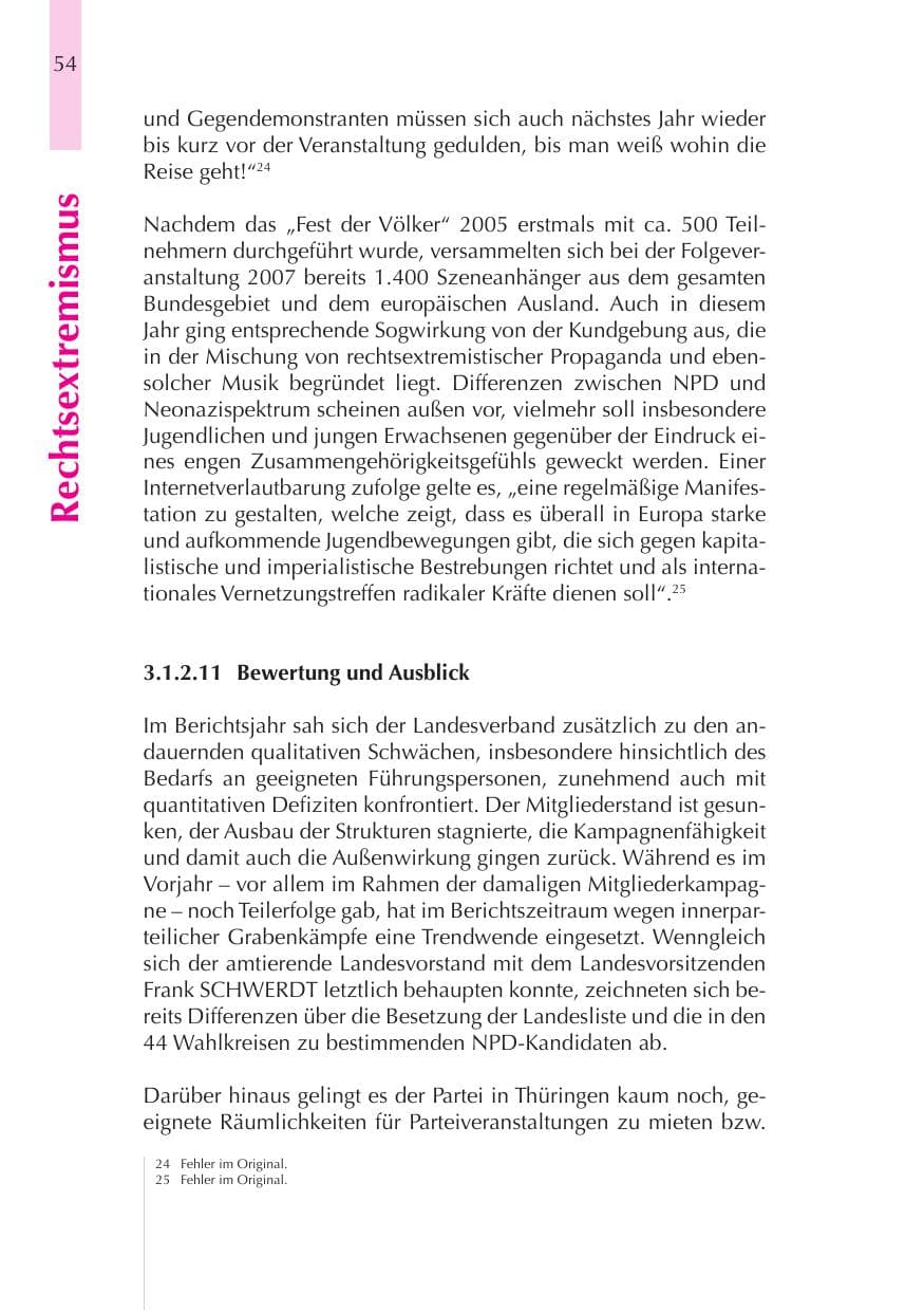 Seite 55 des Verfassungsschutzbericht 2008 Thüringen