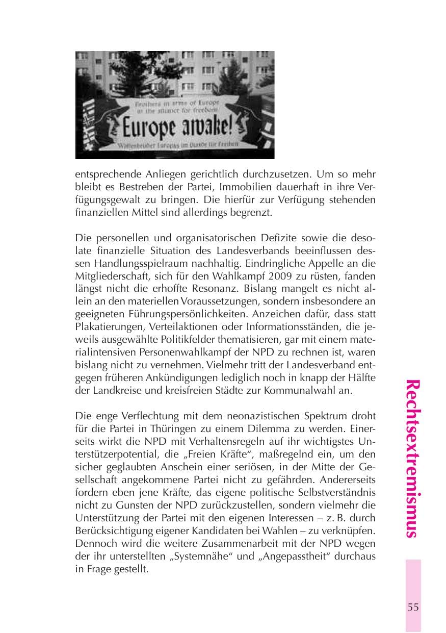 Seite 56 des Verfassungsschutzbericht 2008 Thüringen