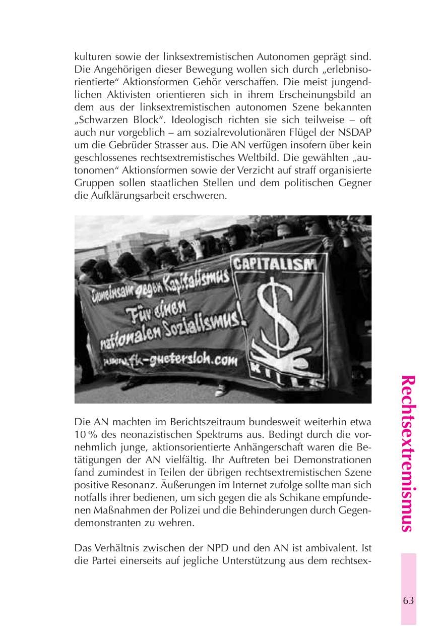 Seite 64 des Verfassungsschutzbericht 2008 Thüringen