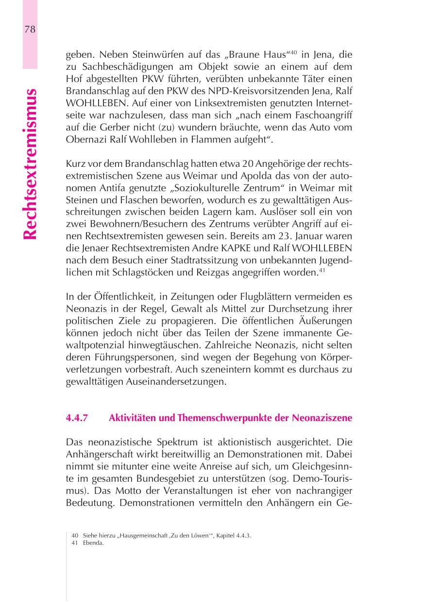 Seite 79 des Verfassungsschutzbericht 2008 Thüringen