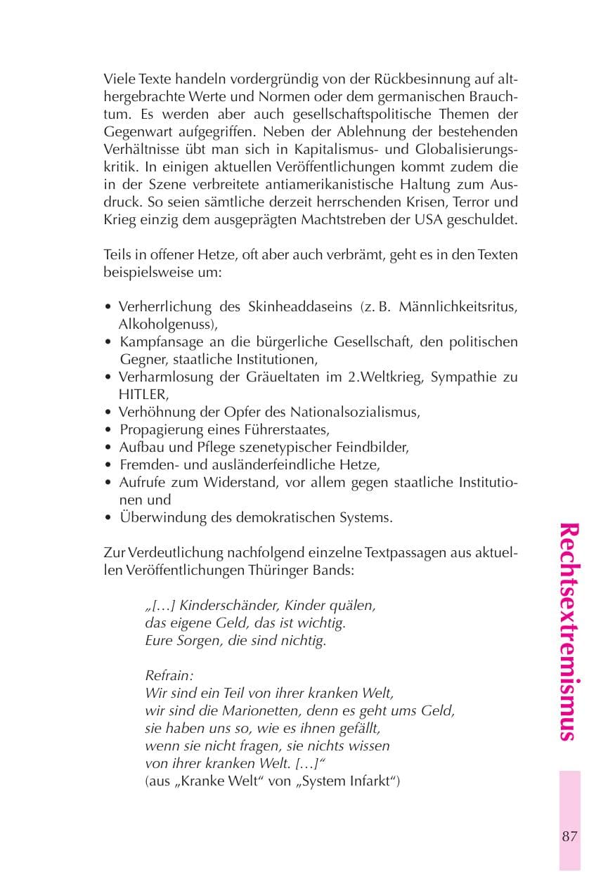 Seite 88 des Verfassungsschutzbericht 2008 Thüringen