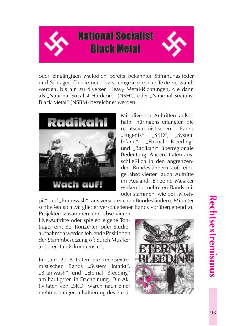 Seite 94 des Verfassungsschutzbericht 2008 Thüringen
