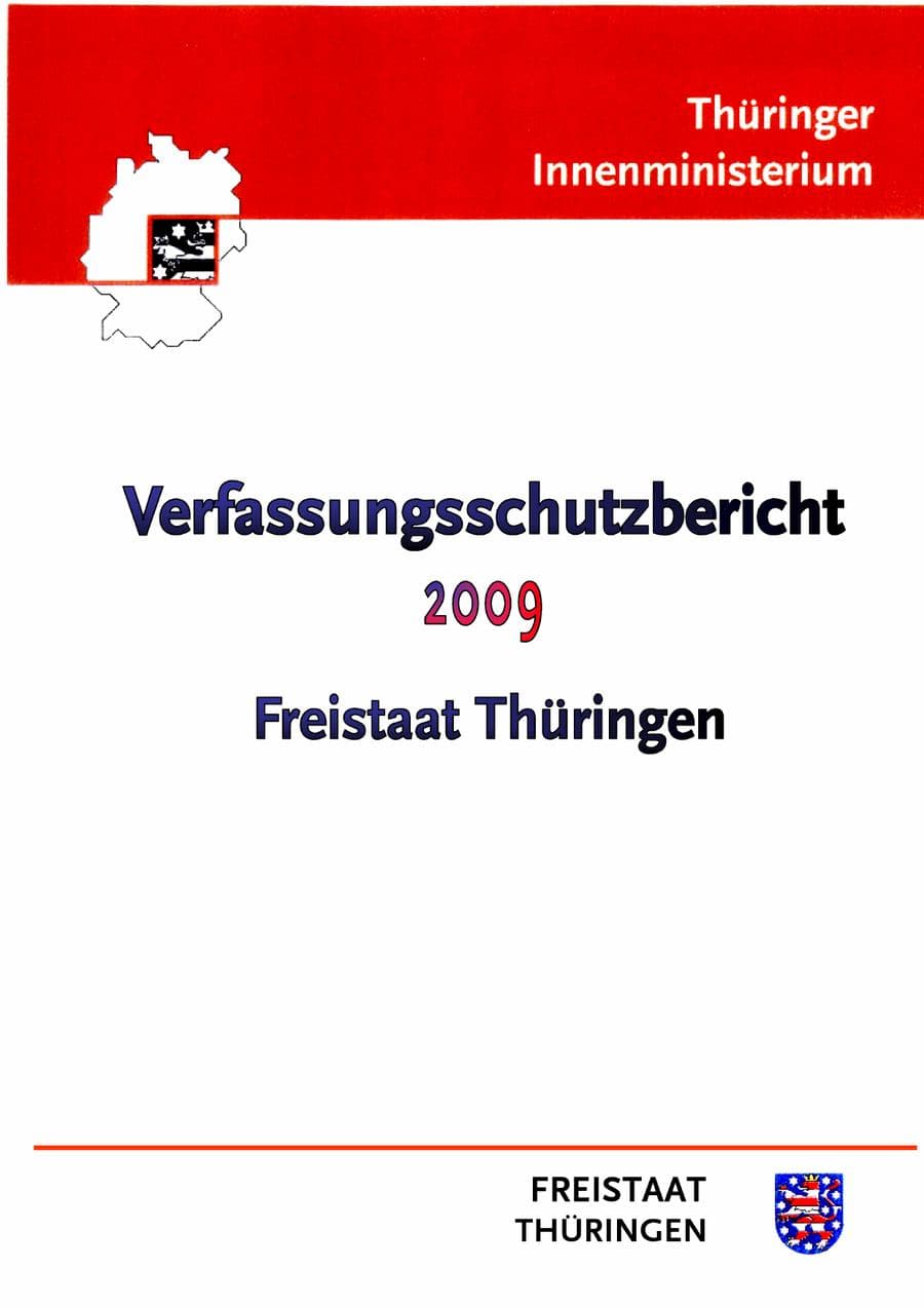 Seite 1 des Verfassungsschutzbericht 2009 Thüringen