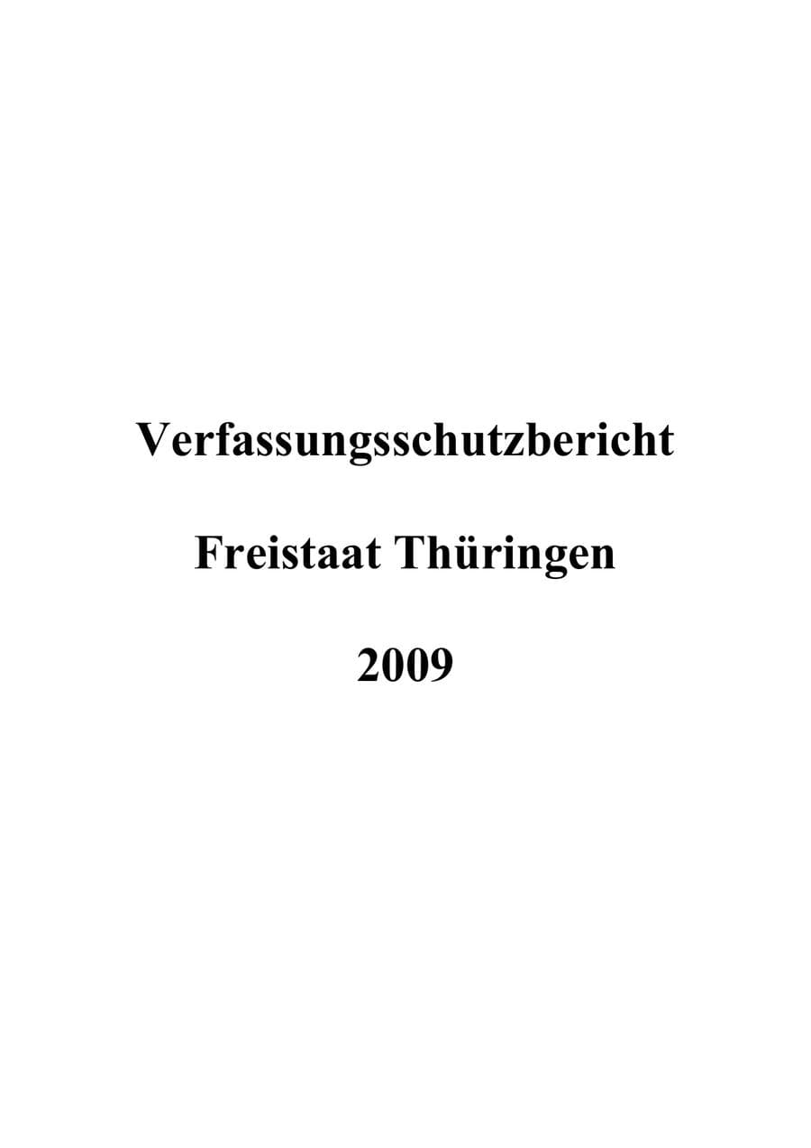Seite 2 des Verfassungsschutzbericht 2009 Thüringen