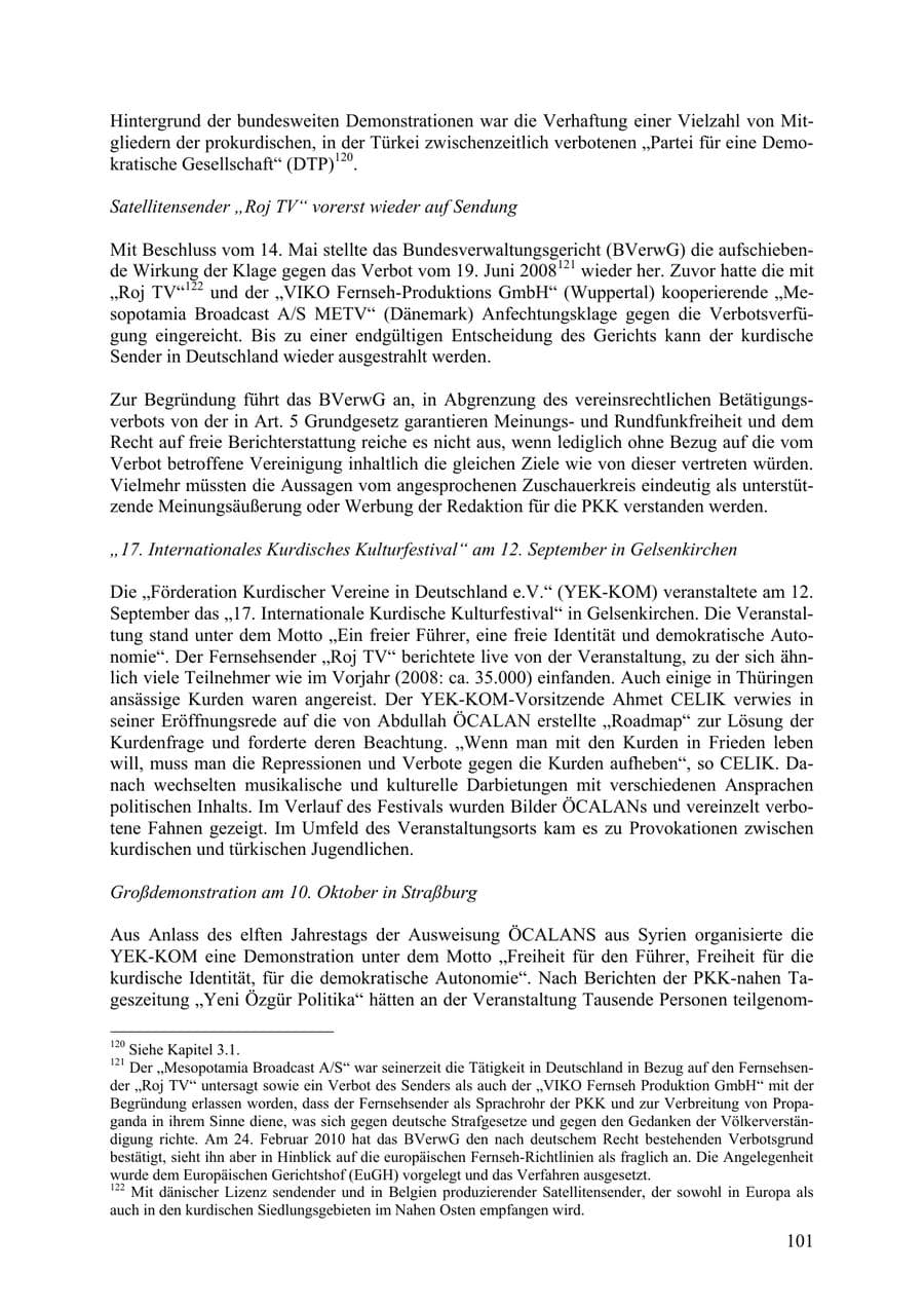 Seite 102 des Verfassungsschutzbericht 2009 Thüringen
