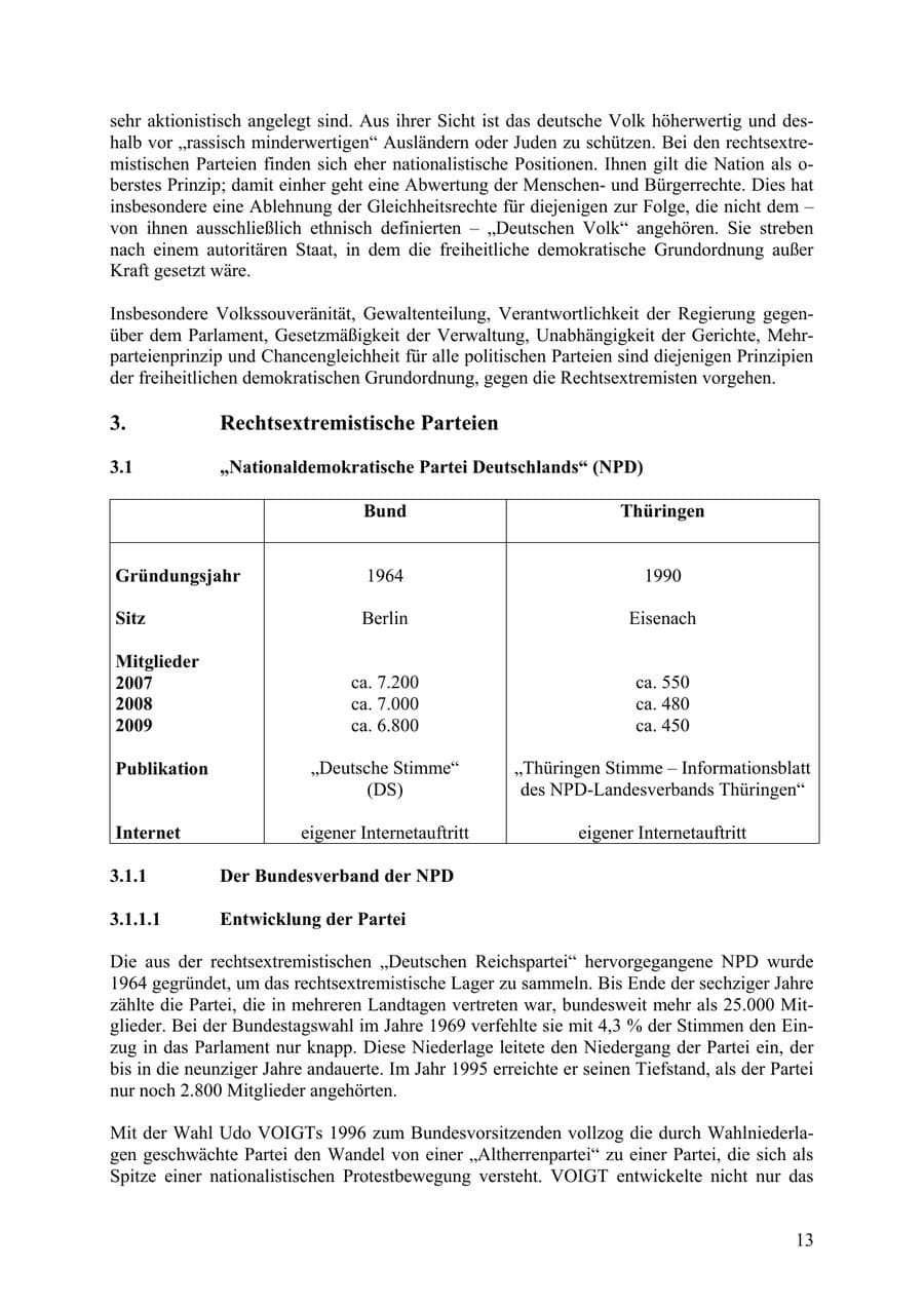 Seite 14 des Verfassungsschutzbericht 2009 Thüringen