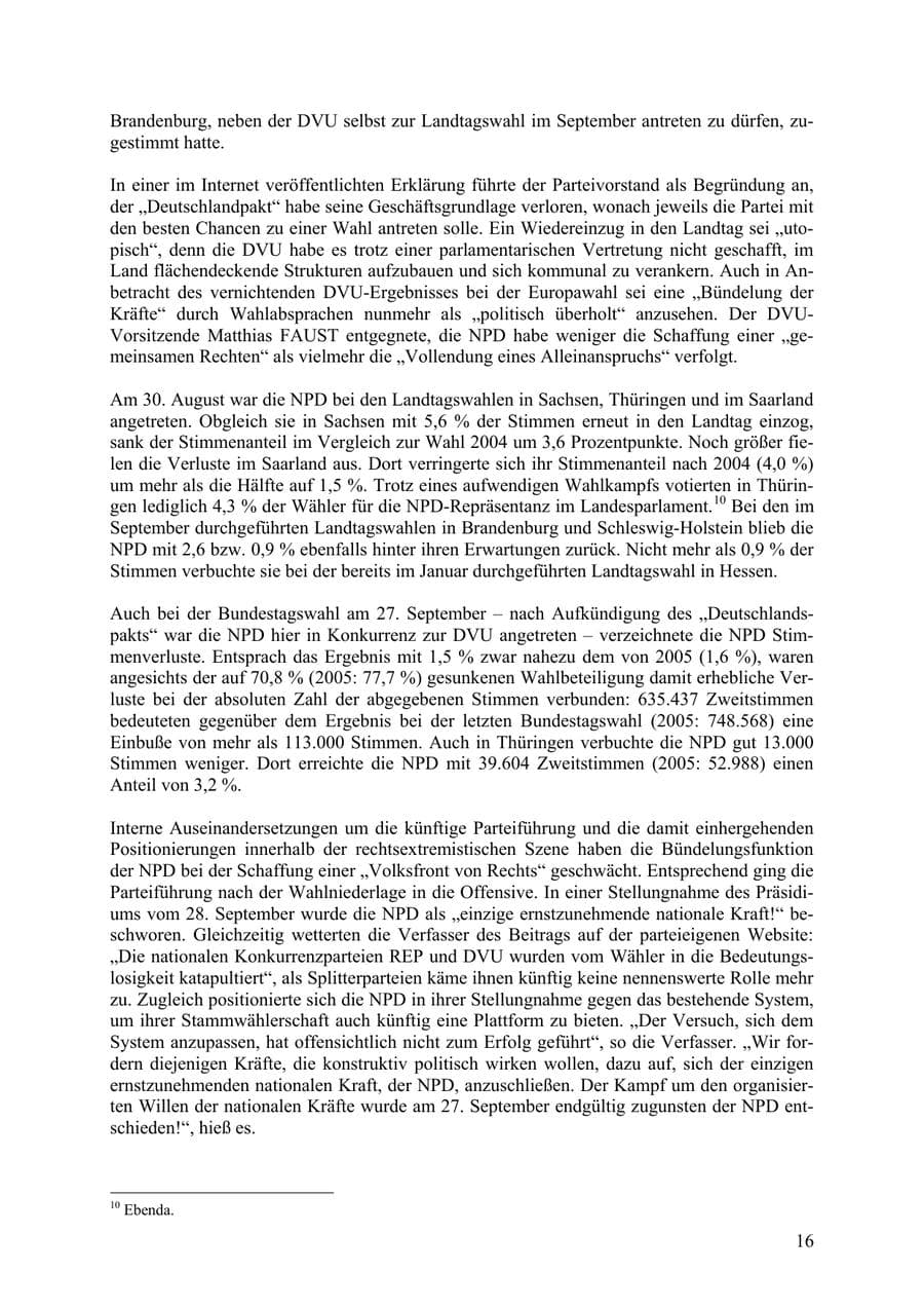 Seite 17 des Verfassungsschutzbericht 2009 Thüringen