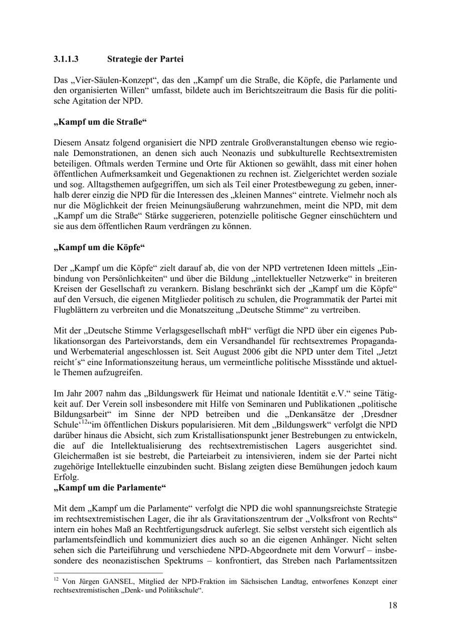 Seite 19 des Verfassungsschutzbericht 2009 Thüringen