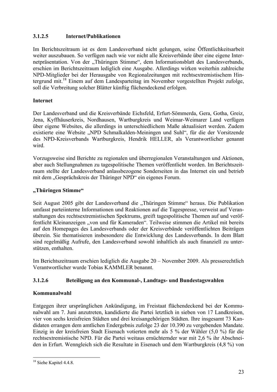 Seite 24 des Verfassungsschutzbericht 2009 Thüringen