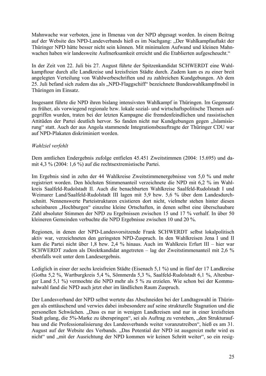 Seite 26 des Verfassungsschutzbericht 2009 Thüringen