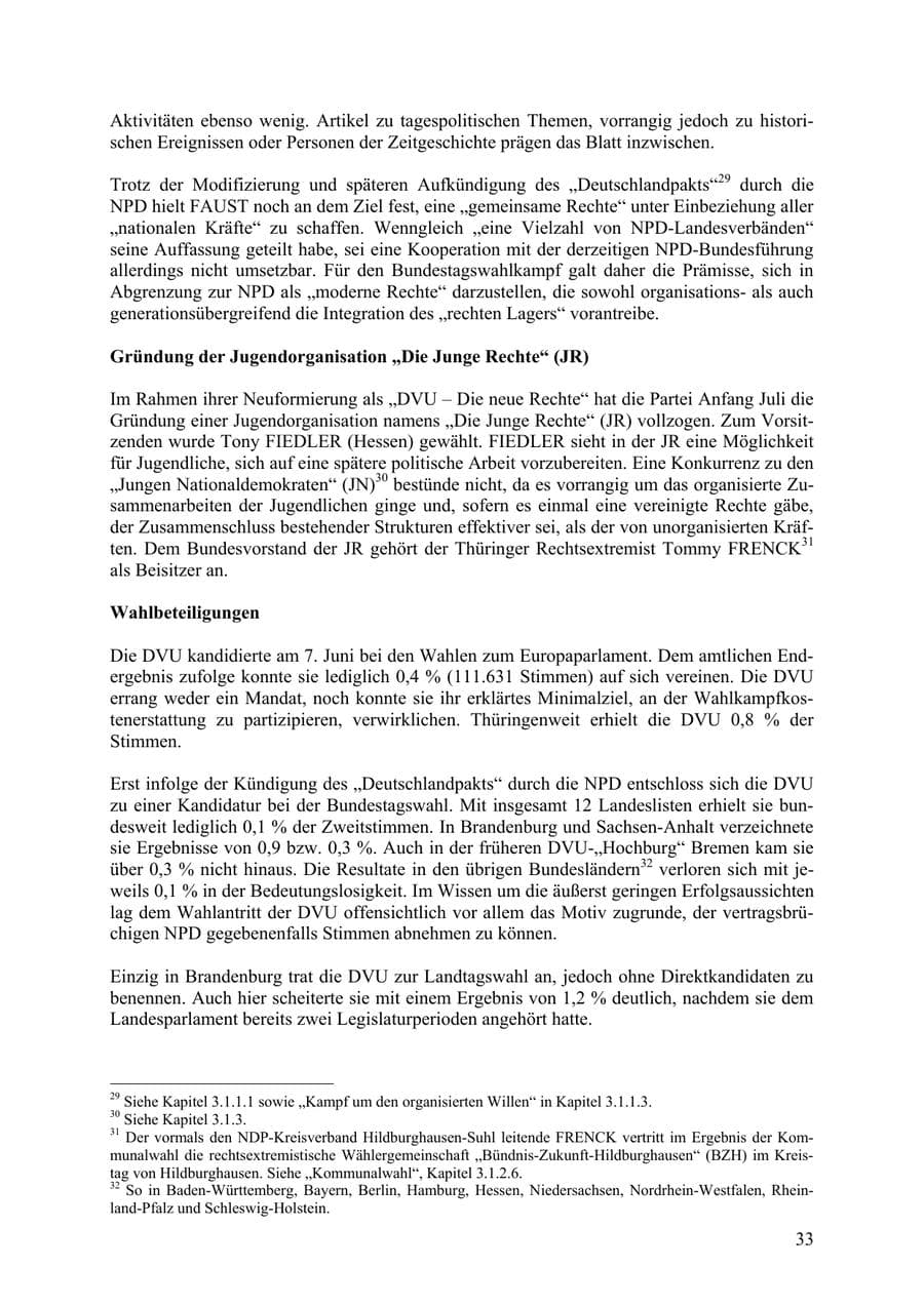 Seite 34 des Verfassungsschutzbericht 2009 Thüringen