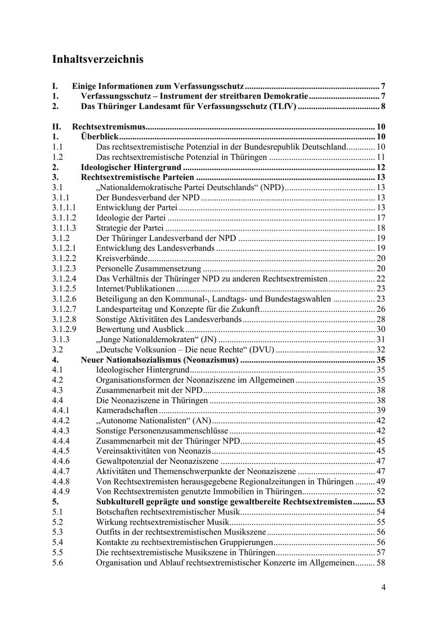 Seite 5 des Verfassungsschutzbericht 2009 Thüringen