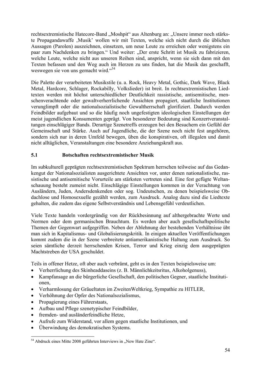 Seite 55 des Verfassungsschutzbericht 2009 Thüringen