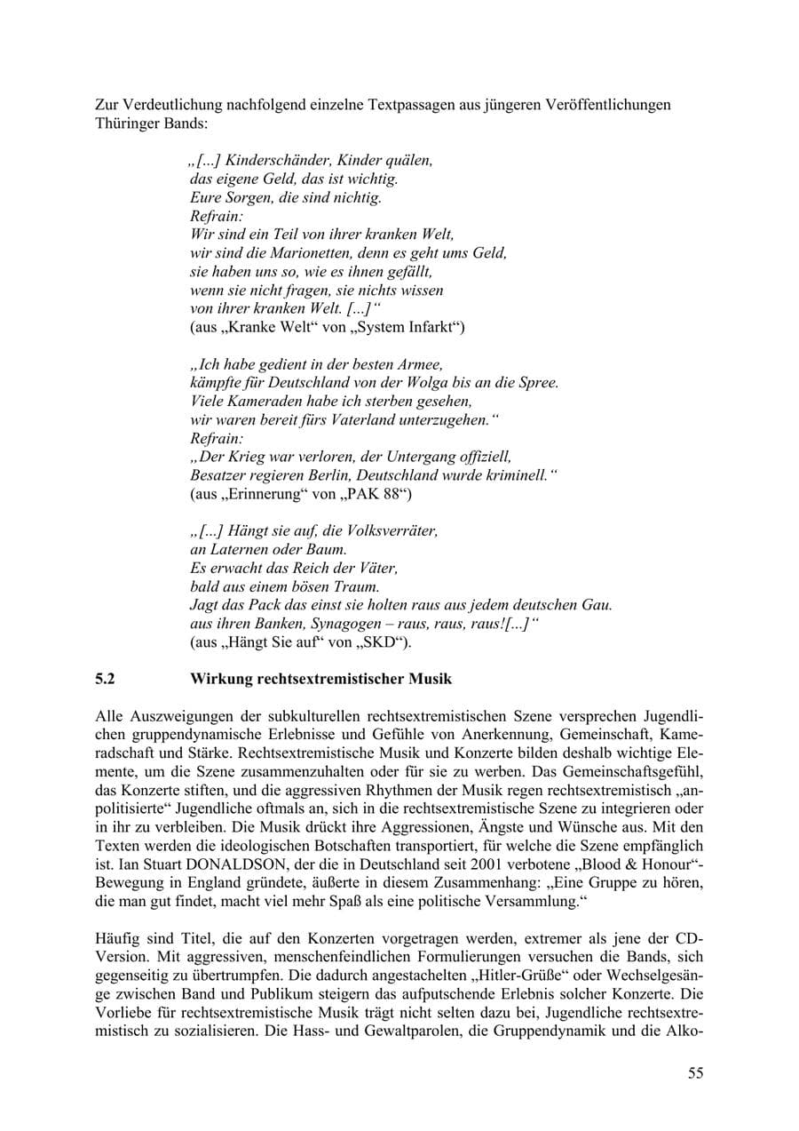 Seite 56 des Verfassungsschutzbericht 2009 Thüringen
