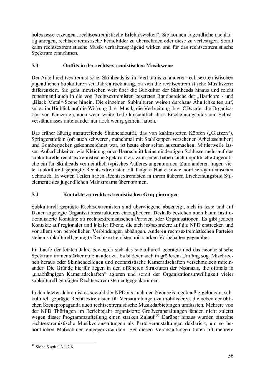 Seite 57 des Verfassungsschutzbericht 2009 Thüringen