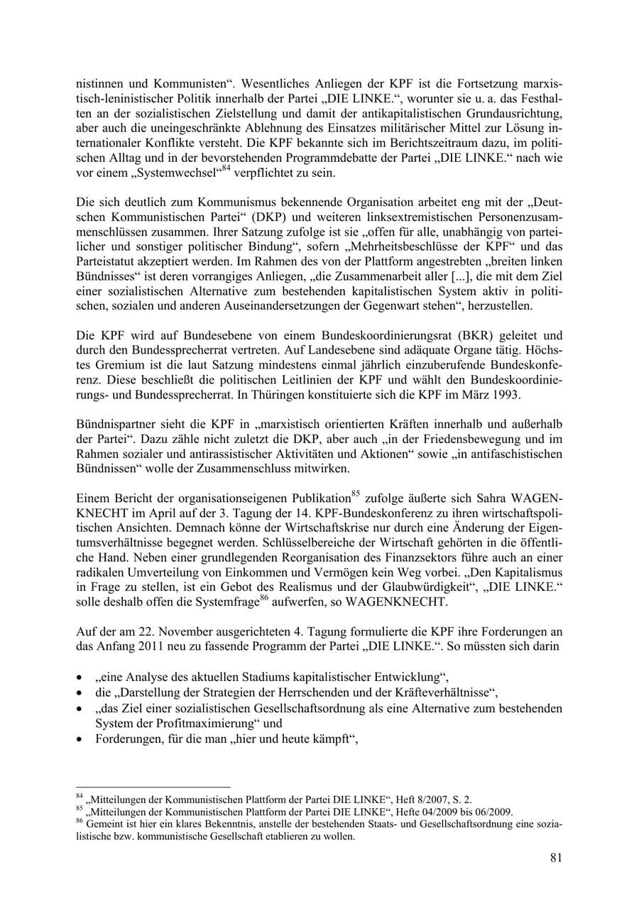 Seite 82 des Verfassungsschutzbericht 2009 Thüringen