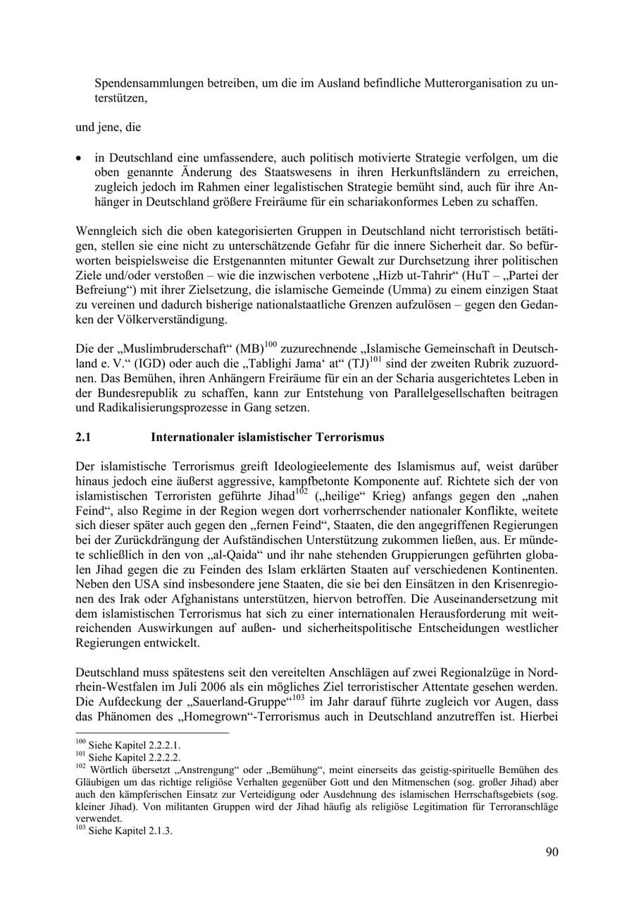 Seite 91 des Verfassungsschutzbericht 2009 Thüringen