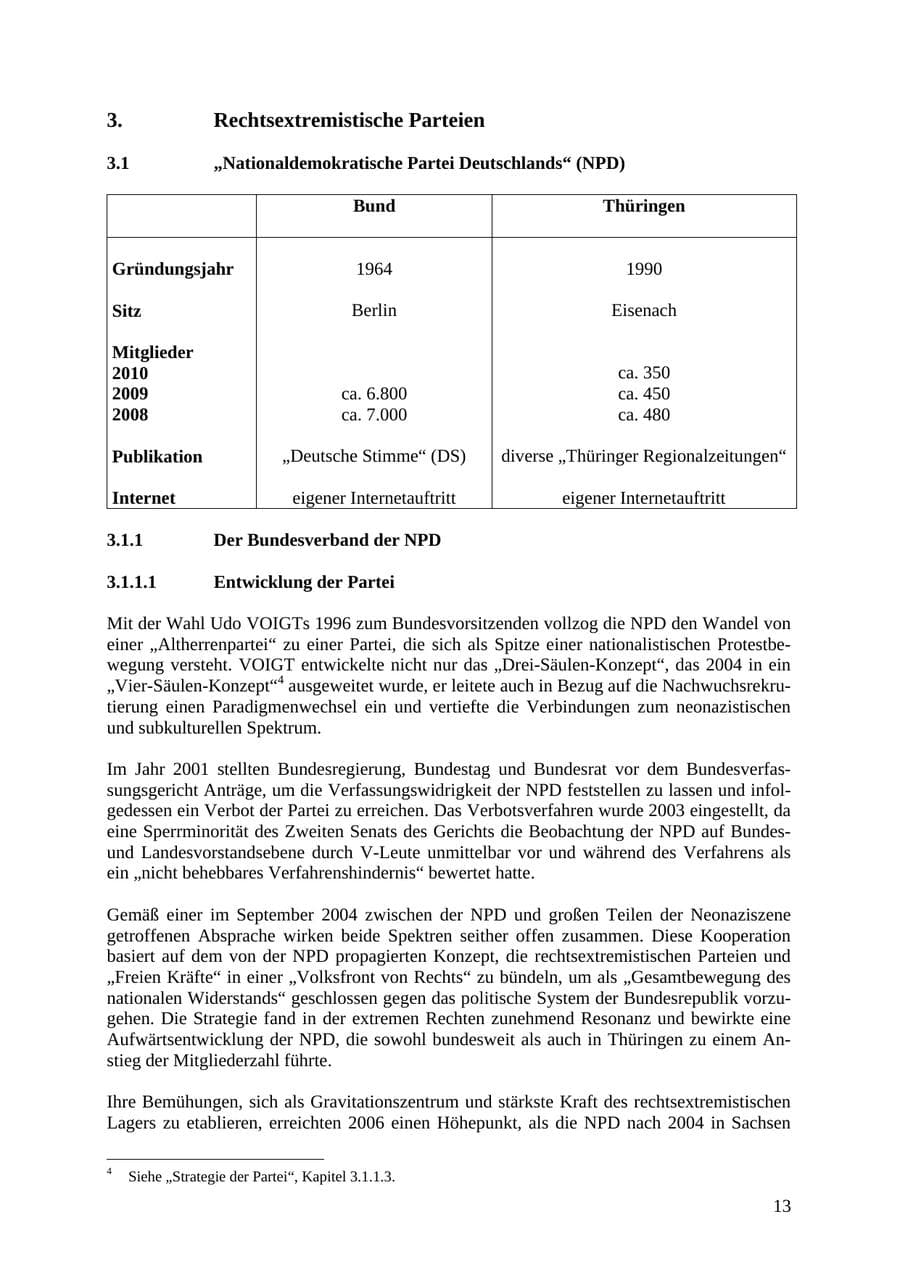 Seite 14 des Verfassungsschutzbericht 2010 Thüringen
