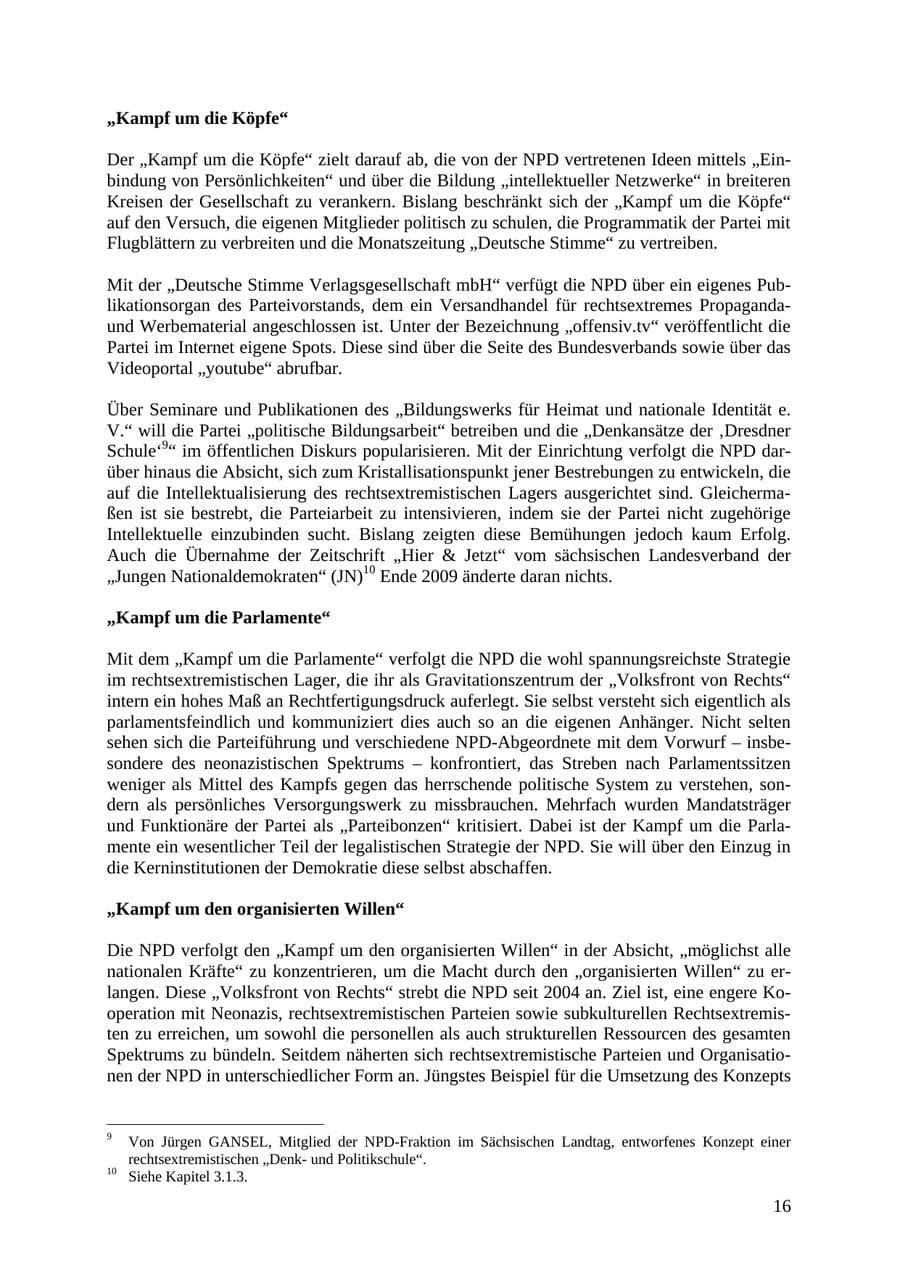 Seite 17 des Verfassungsschutzbericht 2010 Thüringen