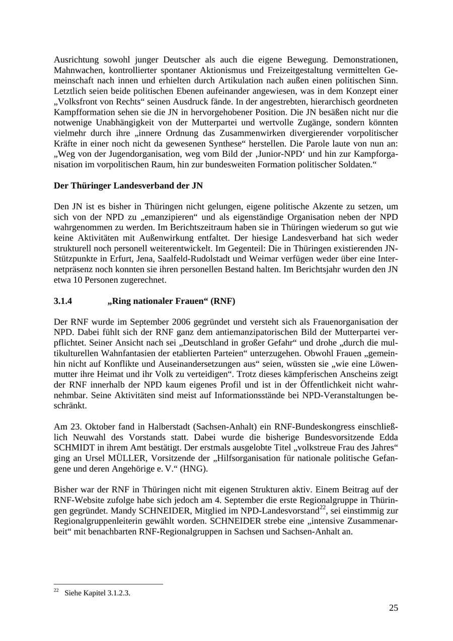 Seite 26 des Verfassungsschutzbericht 2010 Thüringen
