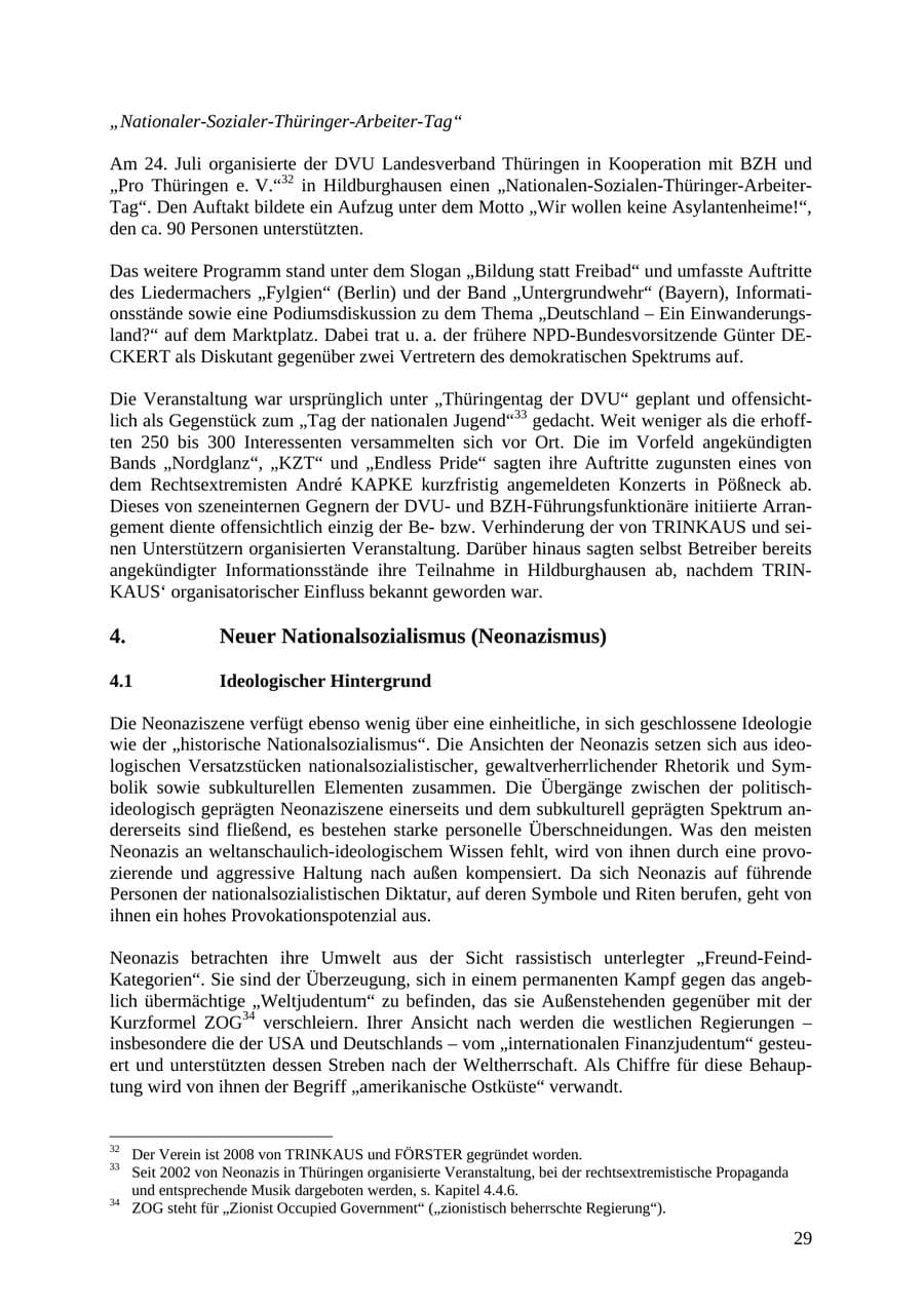Seite 30 des Verfassungsschutzbericht 2010 Thüringen