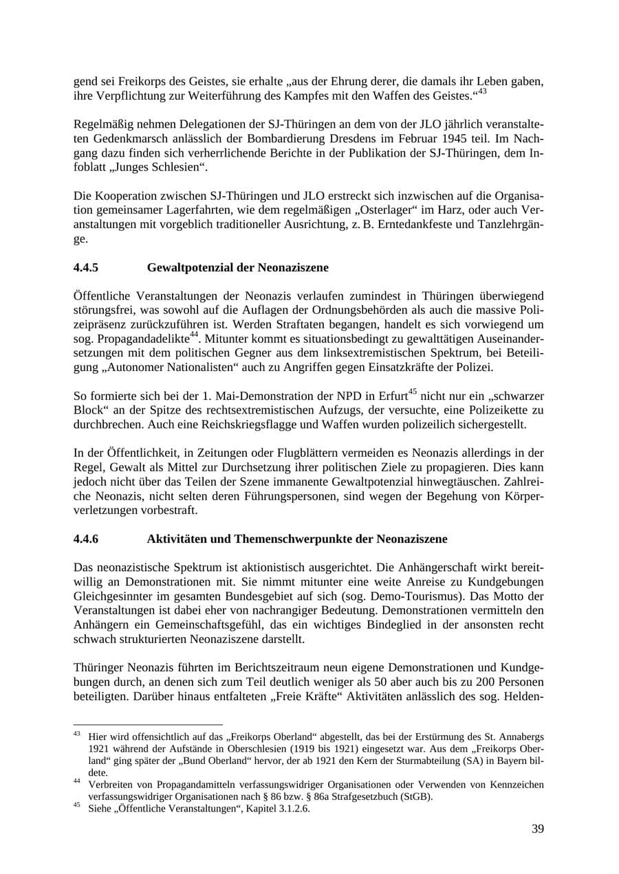 Seite 40 des Verfassungsschutzbericht 2010 Thüringen