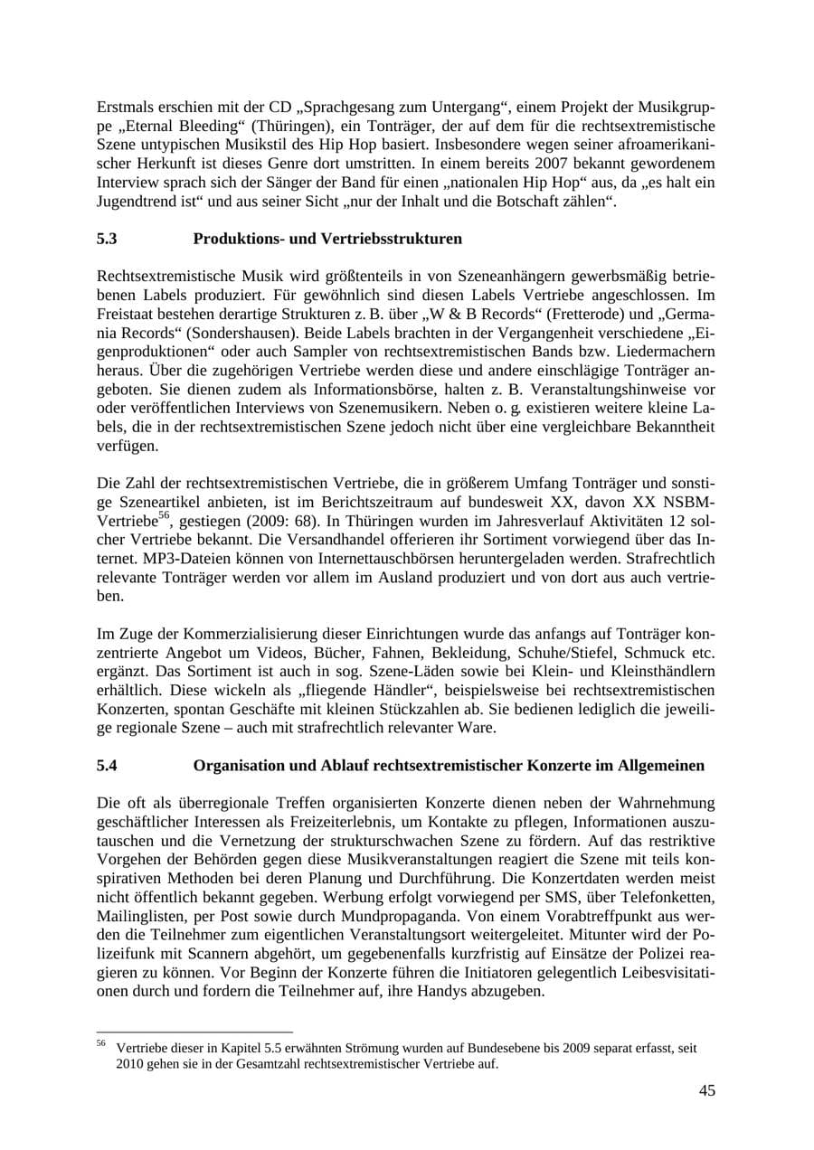 Seite 46 des Verfassungsschutzbericht 2010 Thüringen