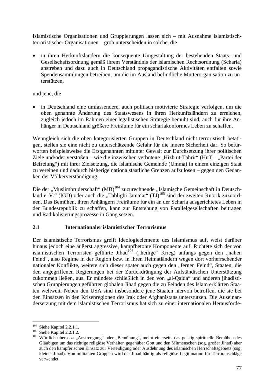 Seite 78 des Verfassungsschutzbericht 2010 Thüringen