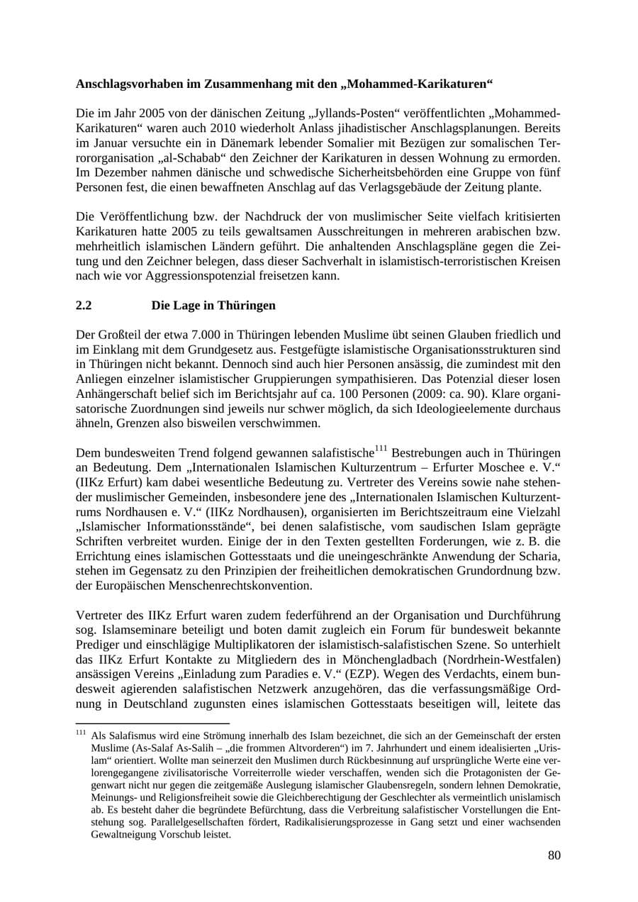Seite 81 des Verfassungsschutzbericht 2010 Thüringen