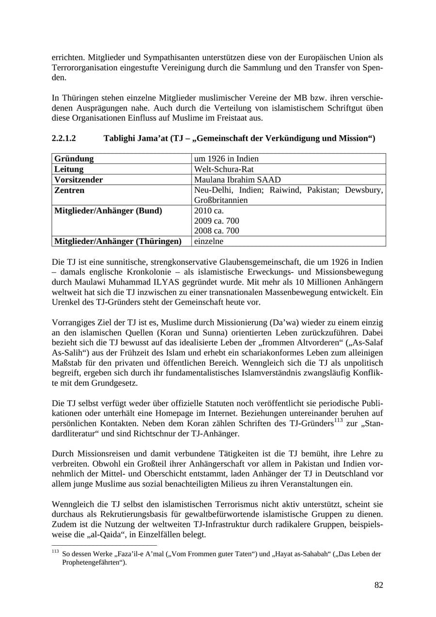 Seite 83 des Verfassungsschutzbericht 2010 Thüringen