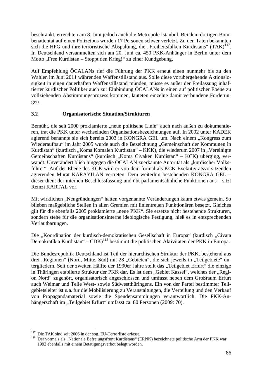 Seite 87 des Verfassungsschutzbericht 2010 Thüringen