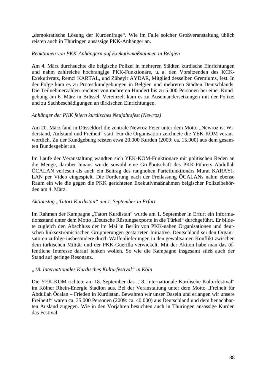 Seite 89 des Verfassungsschutzbericht 2010 Thüringen