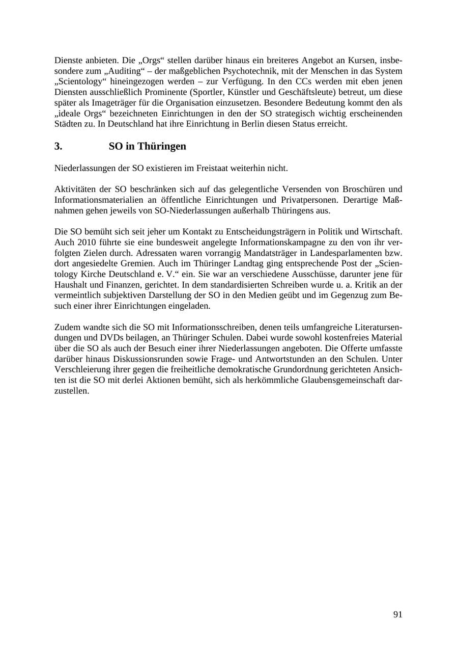 Seite 92 des Verfassungsschutzbericht 2010 Thüringen