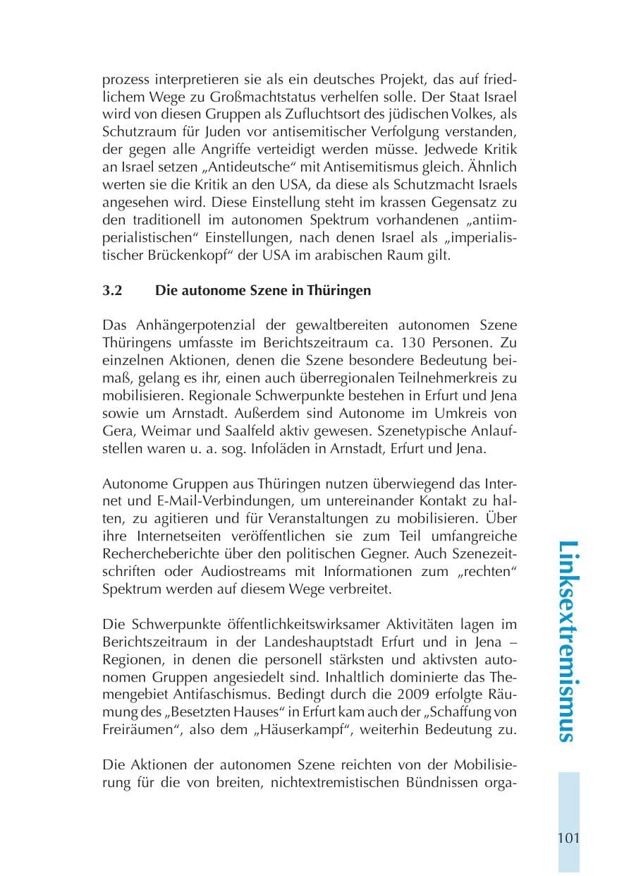 Seite 101 des Verfassungsschutzbericht 2011 Thüringen