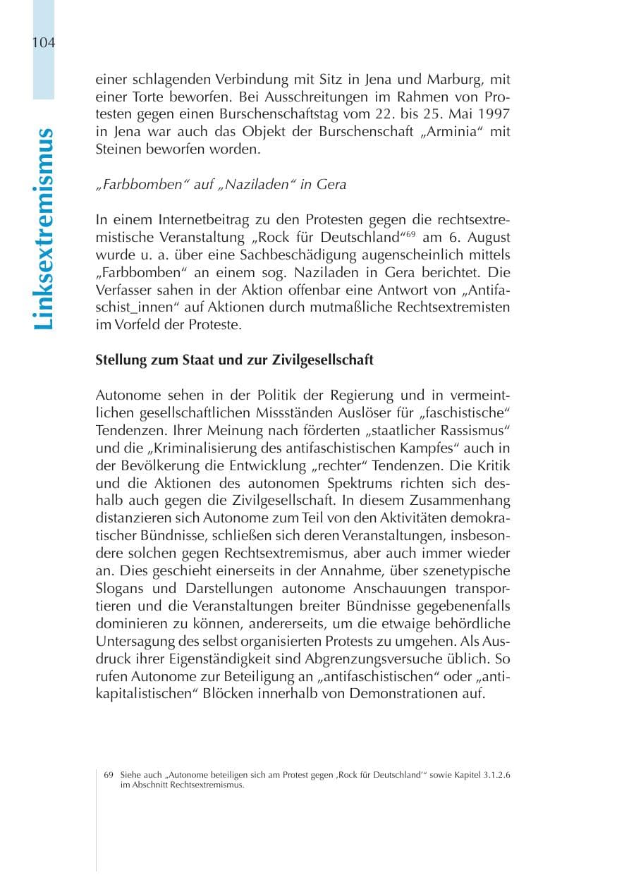 Seite 104 des Verfassungsschutzbericht 2011 Thüringen