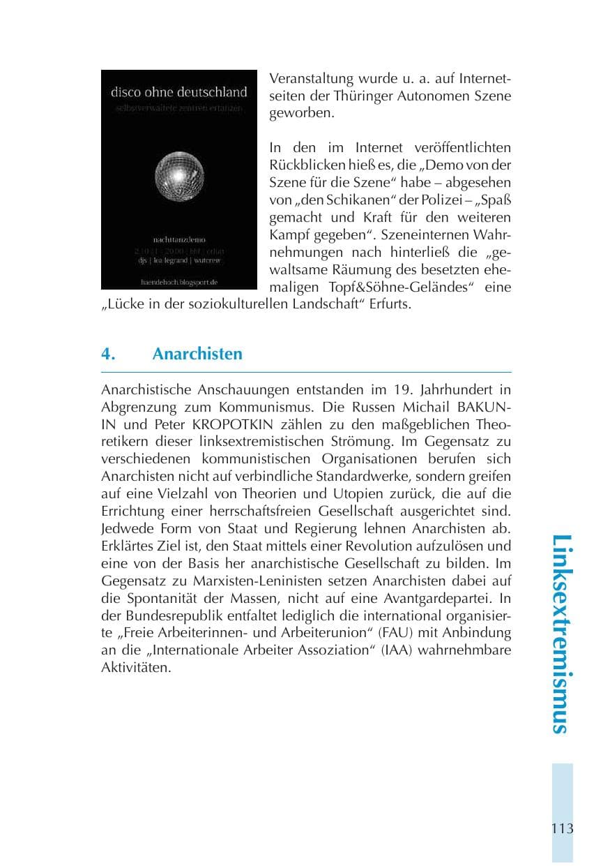 Seite 113 des Verfassungsschutzbericht 2011 Thüringen