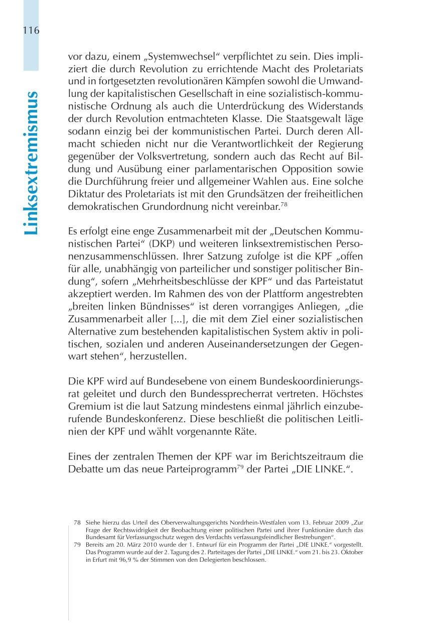 Seite 116 des Verfassungsschutzbericht 2011 Thüringen