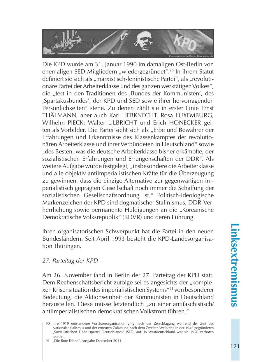 Seite 121 des Verfassungsschutzbericht 2011 Thüringen