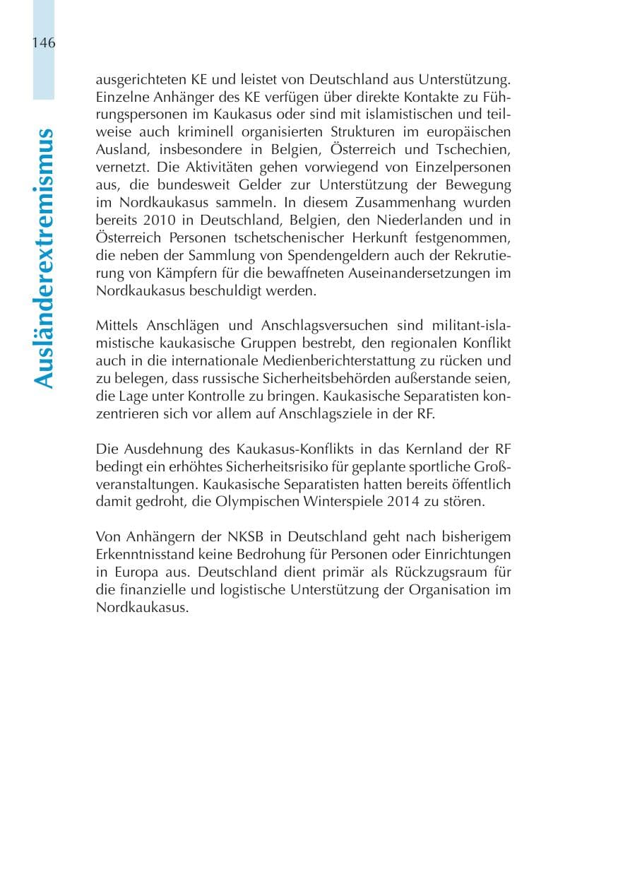 Seite 146 des Verfassungsschutzbericht 2011 Thüringen