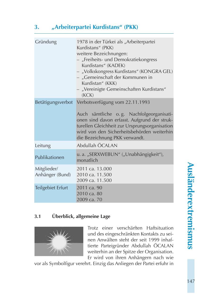 Seite 147 des Verfassungsschutzbericht 2011 Thüringen