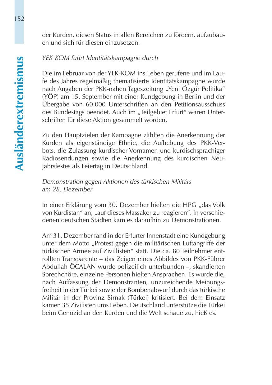 Seite 152 des Verfassungsschutzbericht 2011 Thüringen