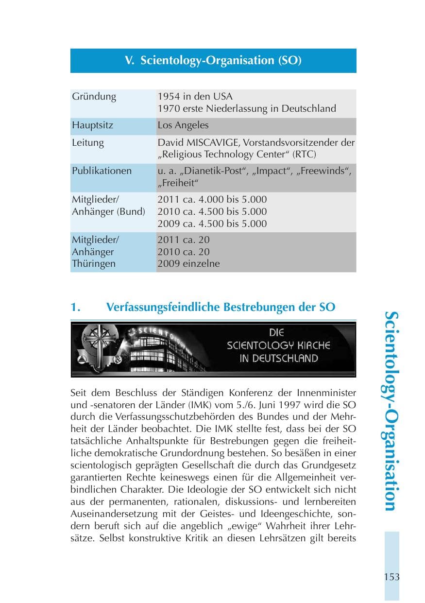 Seite 153 des Verfassungsschutzbericht 2011 Thüringen