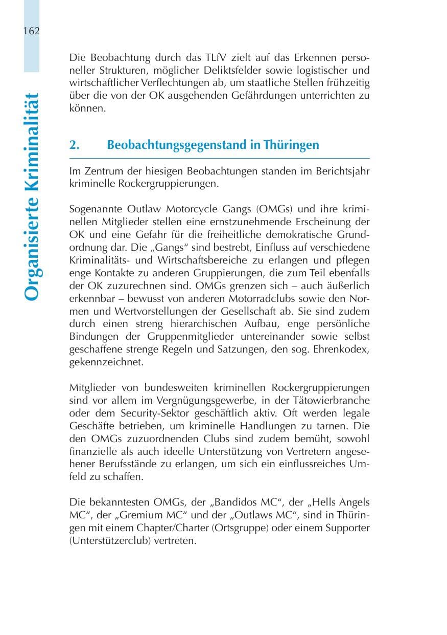 Seite 162 des Verfassungsschutzbericht 2011 Thüringen